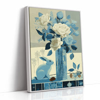 Blue Hare, Roses in Cut Glass
