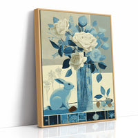 Blue Hare, Roses in Cut Glass