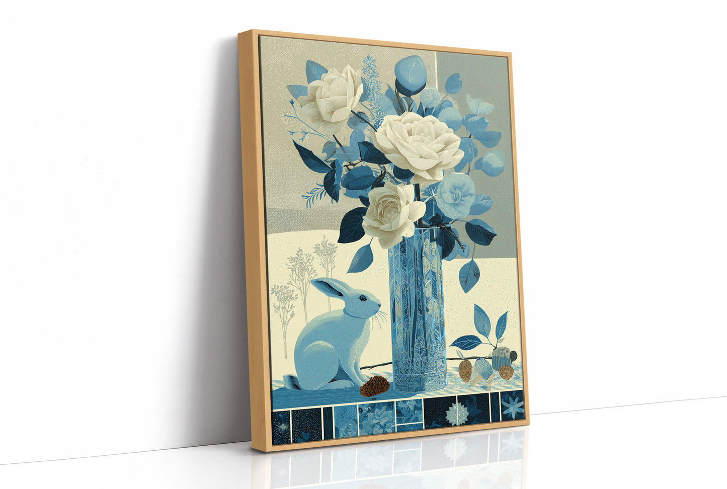 Blue Hare, Roses in Cut Glass