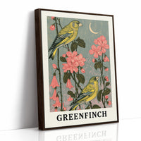 Greenfinches by Moonlit Blooms