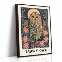 Tawny Owl Beneath a Golden Moon