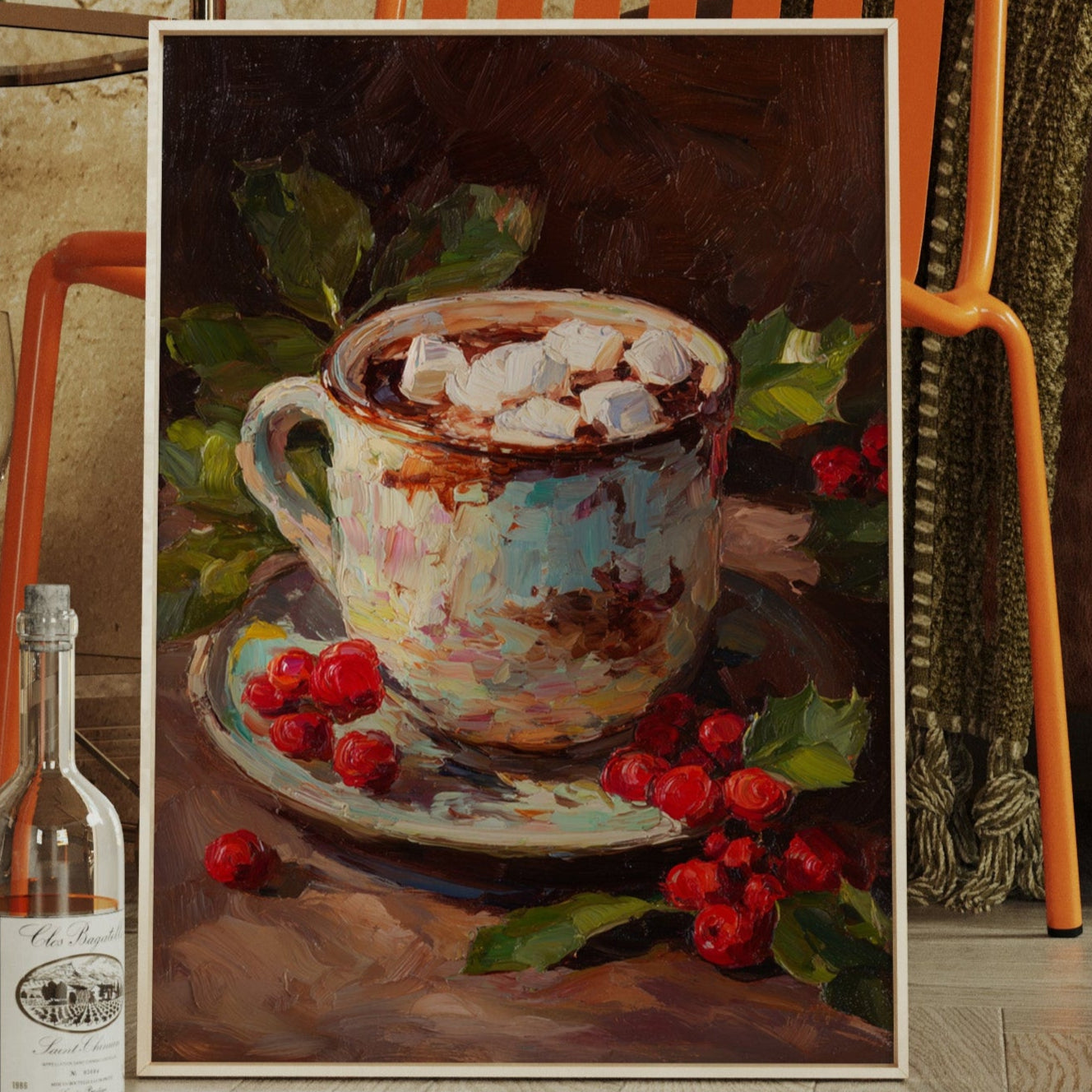 Sipping Warmth Among Winter Berries