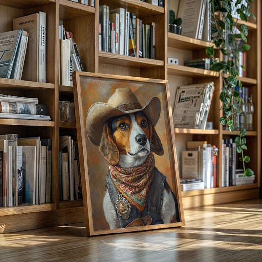 Deputy Beagle in Bandana and Hat