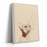 Feline Contemplation: Smoke and Whiskers