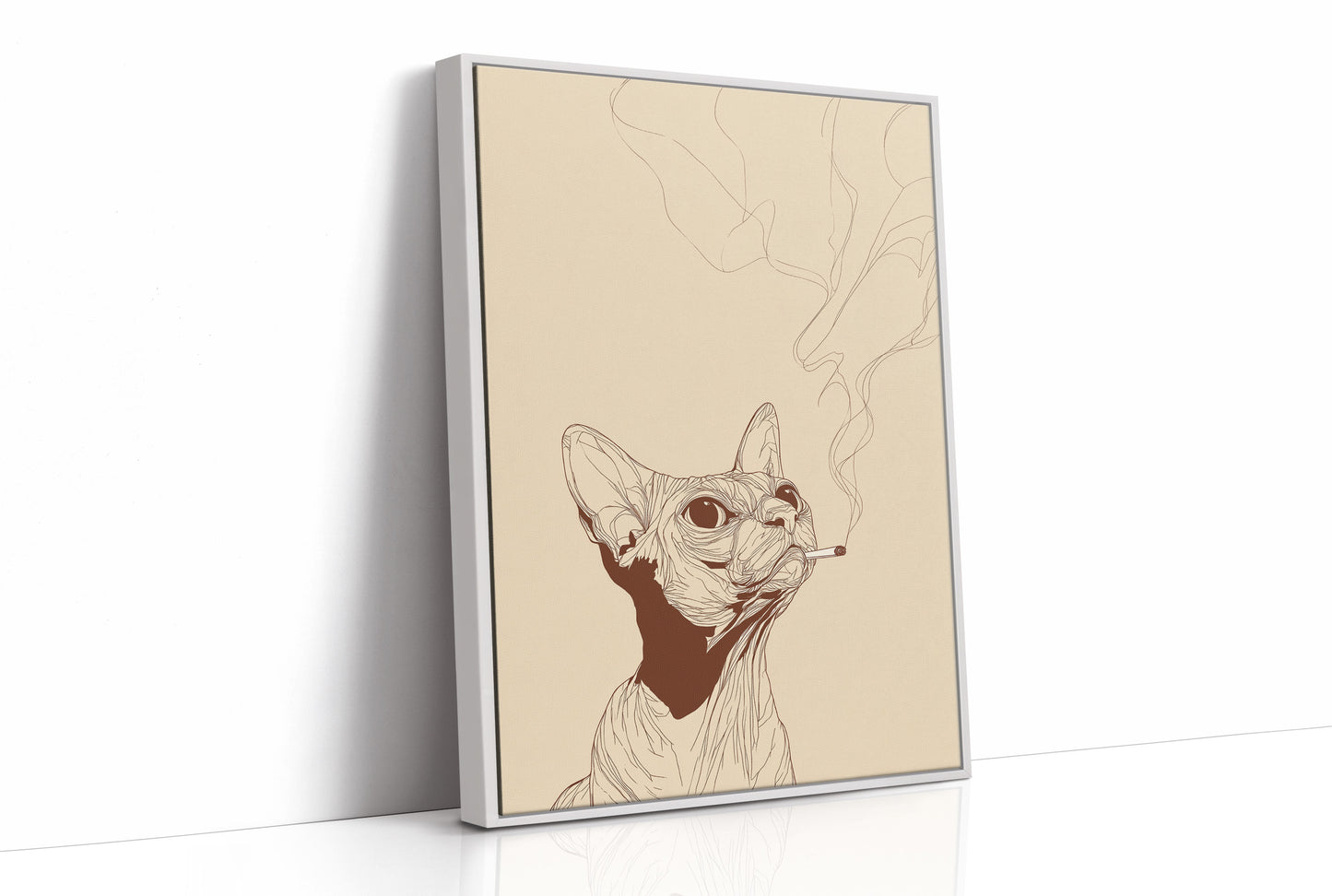 Feline Contemplation: Smoke and Whiskers
