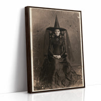 Formal Portrait, Informal Spiders, print in a brown wood frame