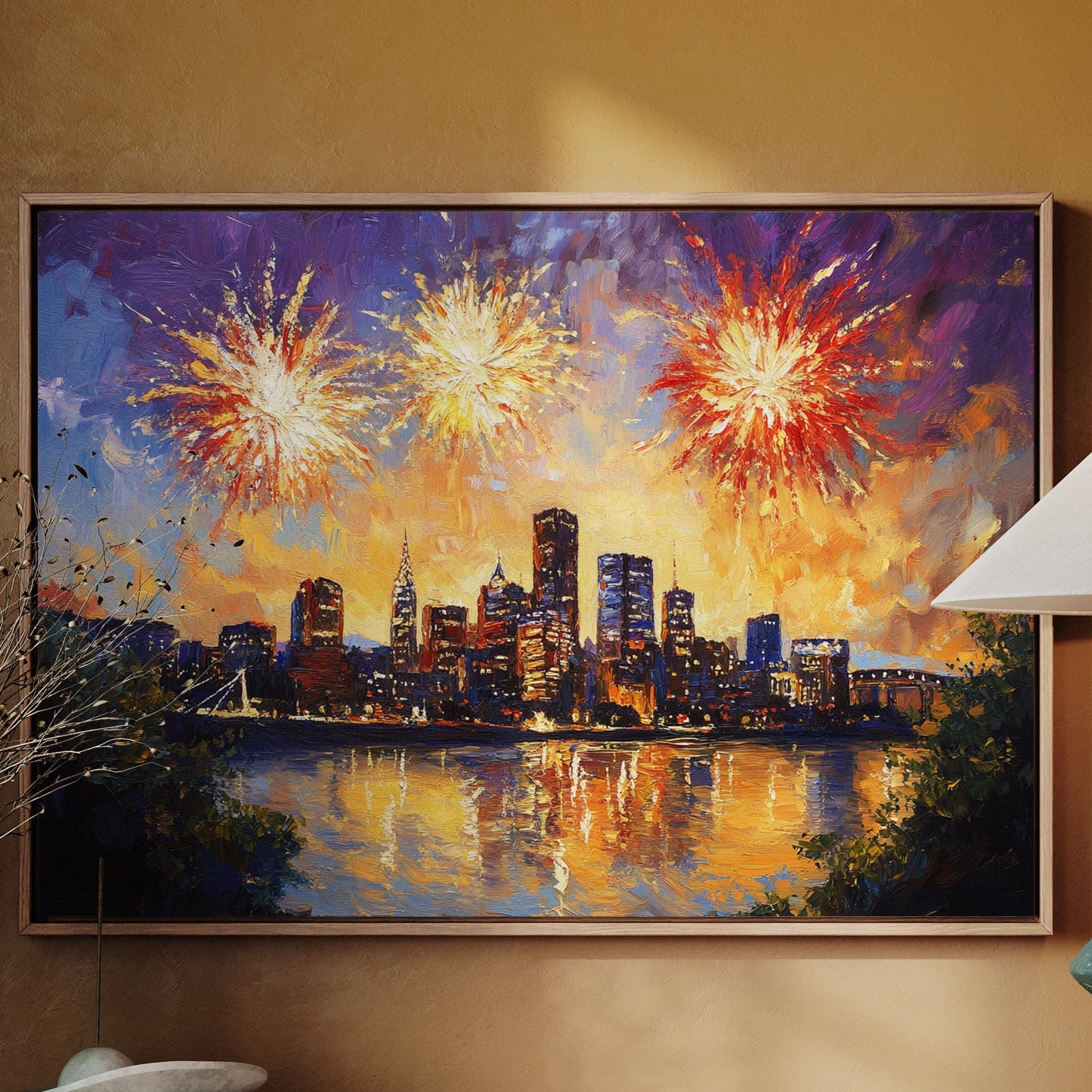 City Lights Dance With Fireworks Above