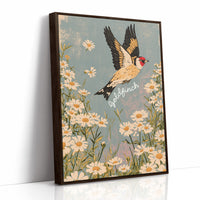 Goldfinch Rising Over Daisies