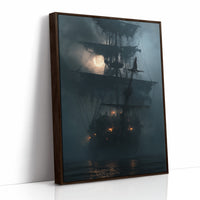 Shipshape It Is Not, print in a brown wood frame