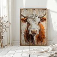 Sunset Longhorn on Weathered Wood