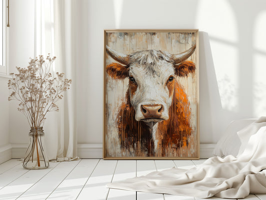 Sunset Longhorn on Weathered Wood
