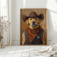 Golden Retriever Sheriff with Western Swagger