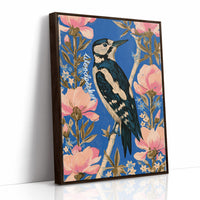Woodpecker Among Peony Blooms