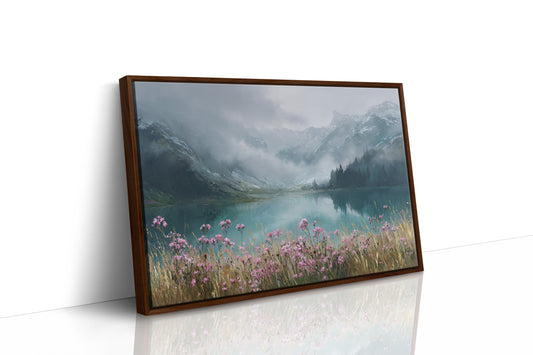 Alpine Wildflowers Meet Misty Waters