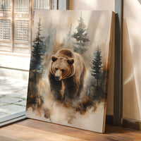 Majestic Bear Watercolor Print - Nature Wildlife Art - Gallery Canvas image 1