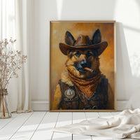 German Shepherd Sheriff in the Saddle