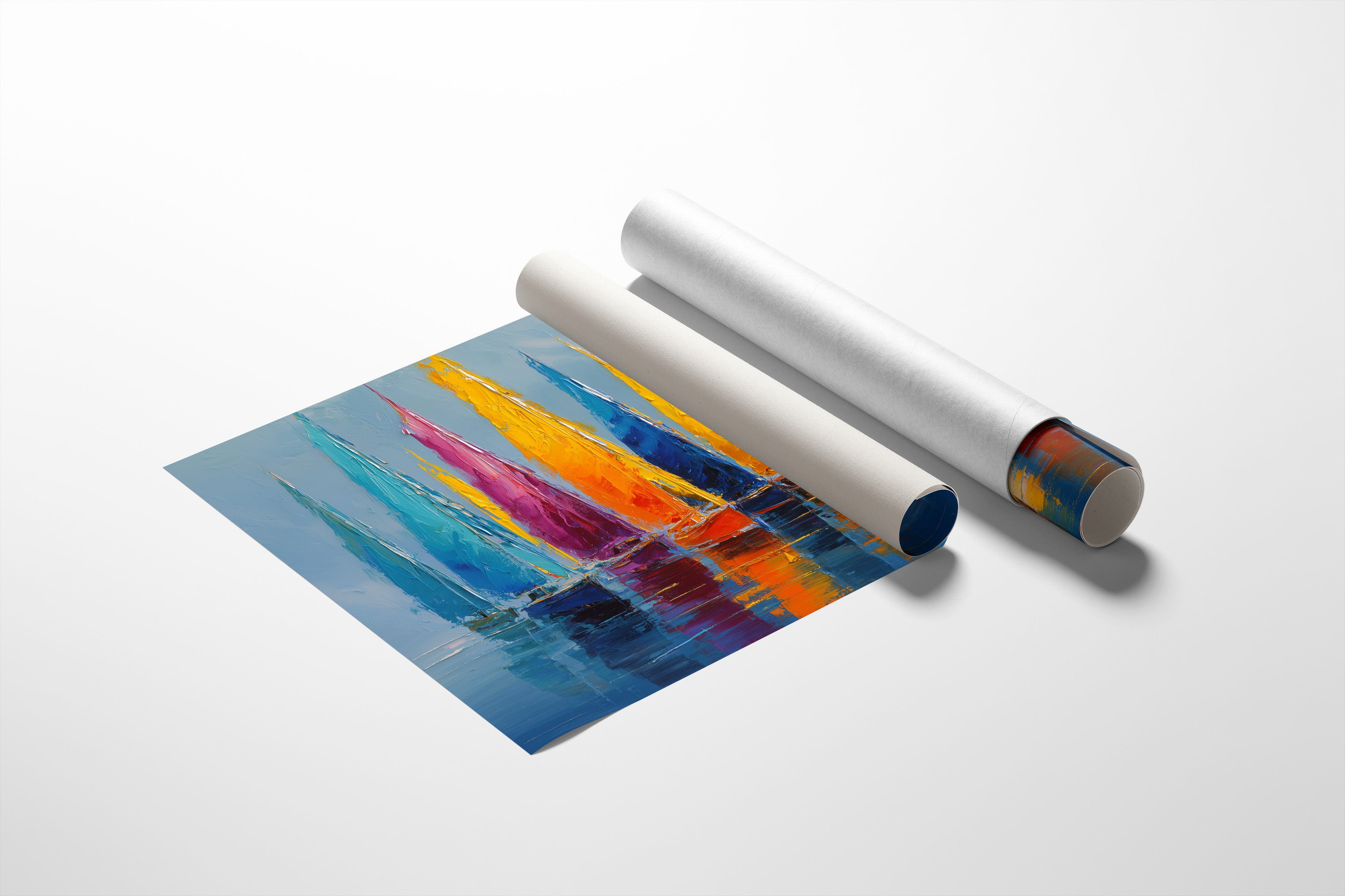 Vibrant Fleet Dances On Blue