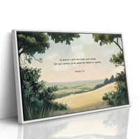 Peaceful Meadow with Psalm 4:8 Scripture