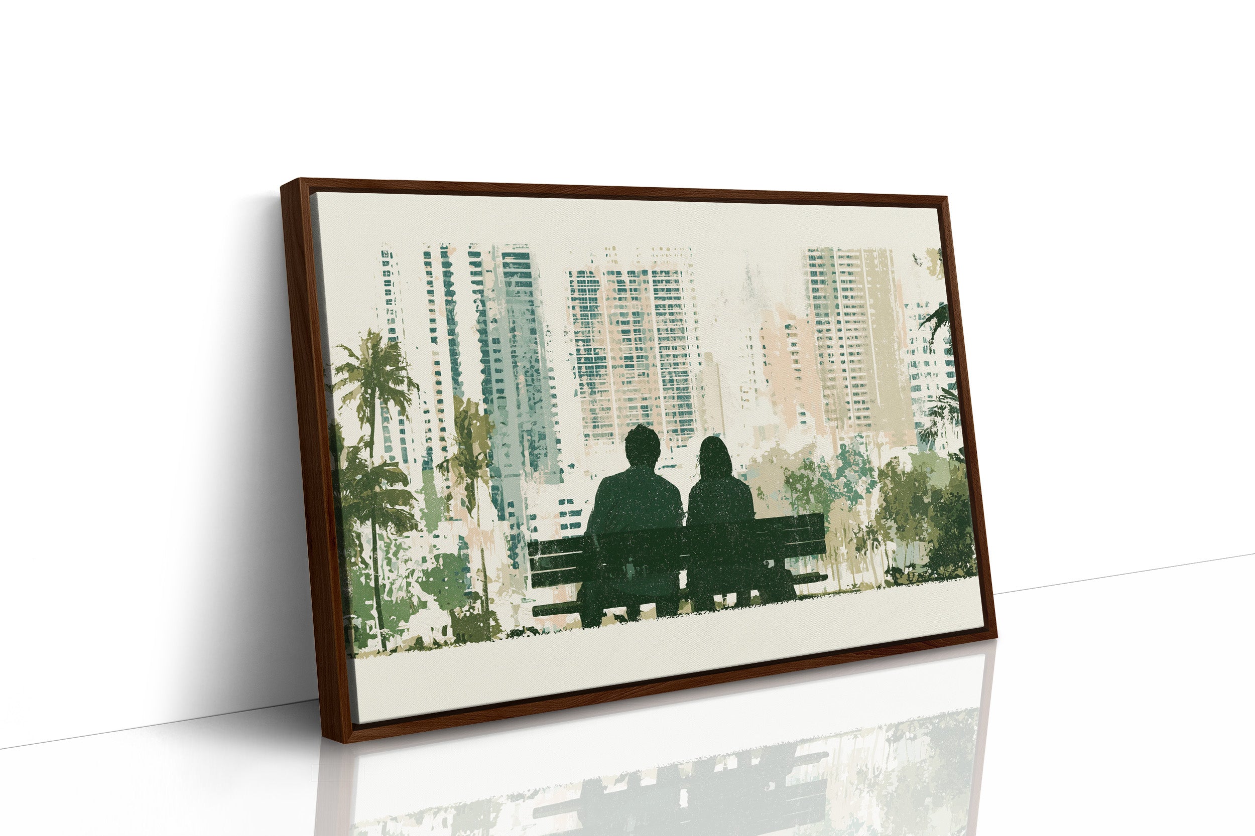 Park Bench, City Backdrop