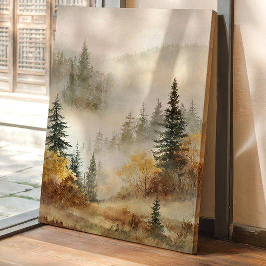 Mist Over Golden Pines