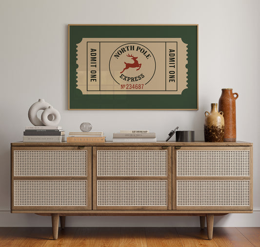 North Pole Express Ticket Print