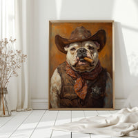 Bulldog Sheriff with a Cigar and Scowl
