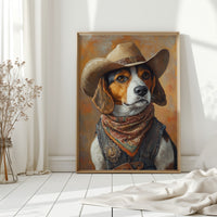 Deputy Beagle in Bandana and Hat