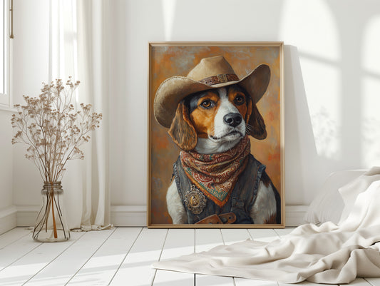 Deputy Beagle in Bandana and Hat