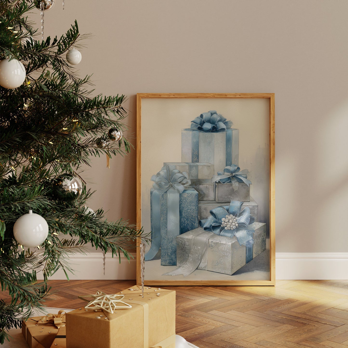 Blue Ribbons Wrap Winter's Secrets