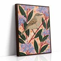 Chiffchaff on a Pink Sprig