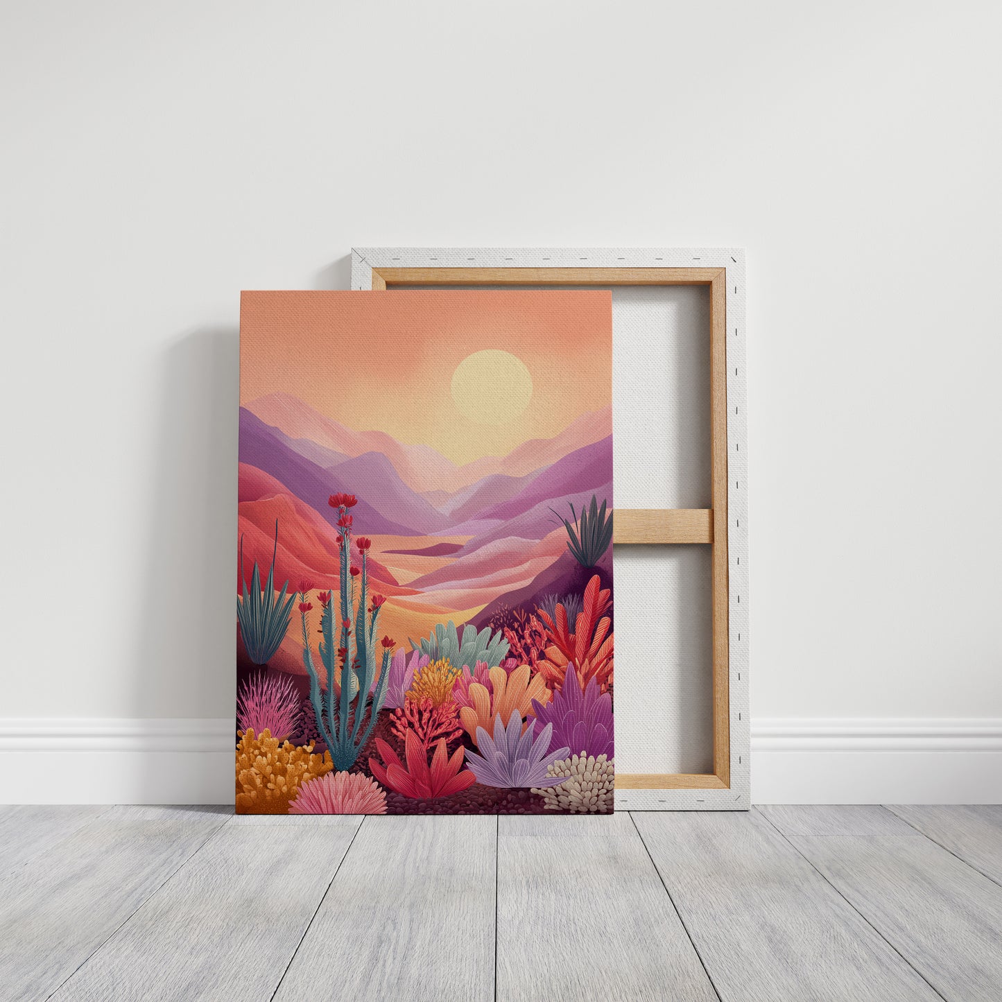 Sunset Paints Desert Flowers Wild