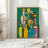 Bottles Dance In Emerald Light