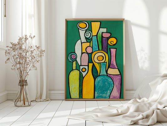 Bottles Dance In Emerald Light