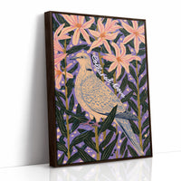 Collared Dove Among Star Lilies