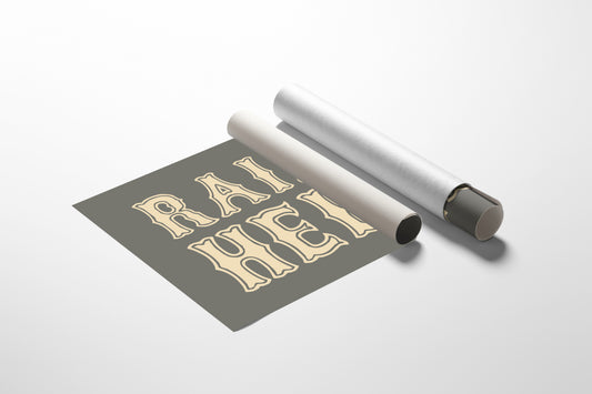 Raise Hell Western Typography Wall Art