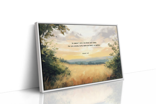 Golden Field of Peace with Psalm 4:8
