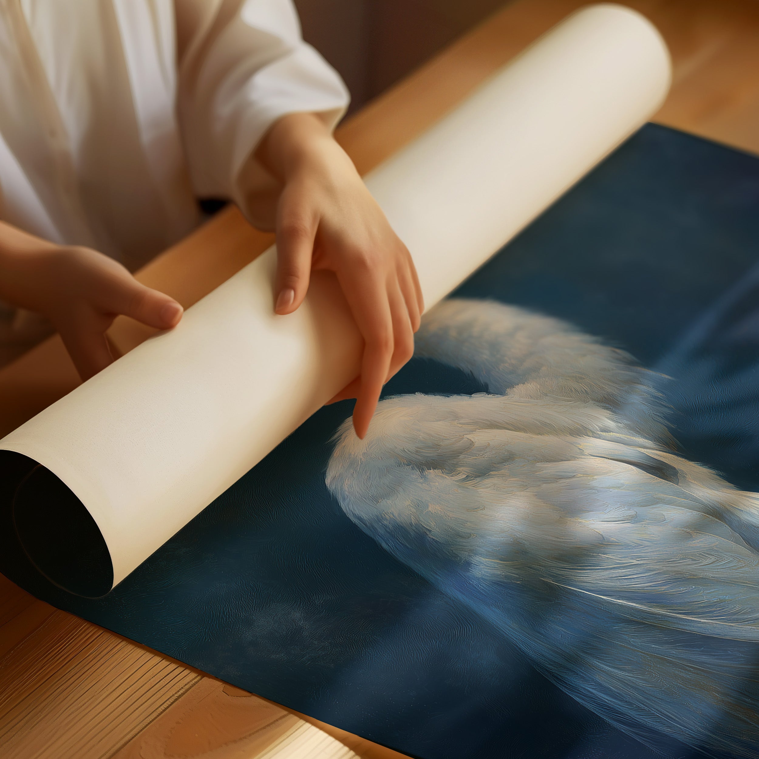 Midnight Watcher Against Indigo Depths