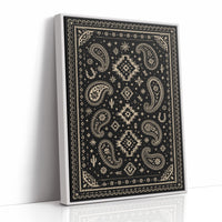 Black and Cream Western Paisley Bandana