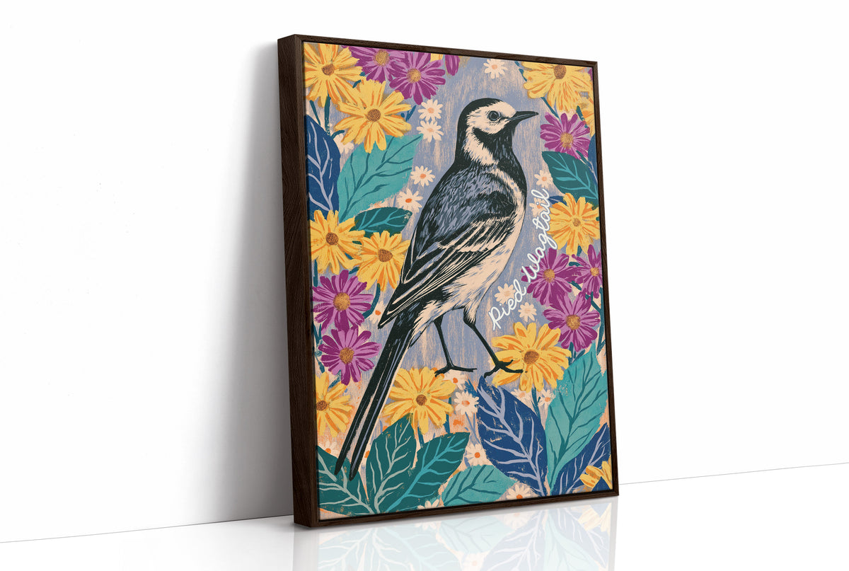 Pied Wagtail in Marigold Bloom