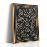 Black and Cream Western Paisley Bandana