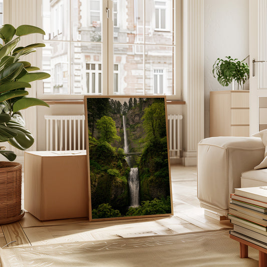 Majestic Waterfall Amidst Lush Greenery