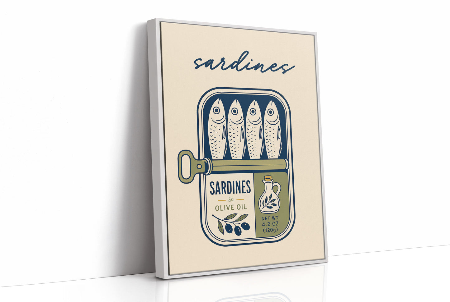Sardines in Olive Oil — Vintage Tin Label Print