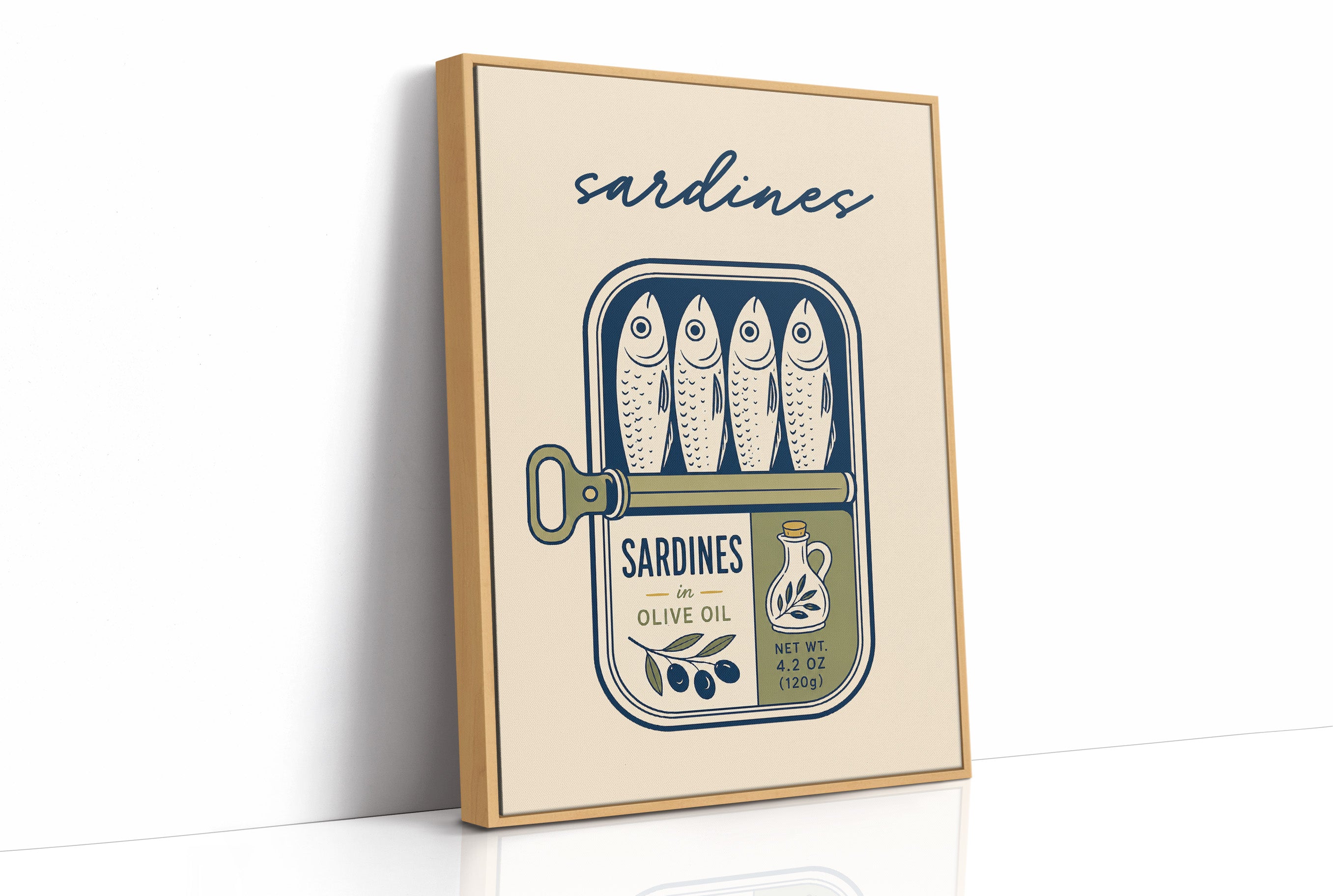 Sardines in Olive Oil — Vintage Tin Label Print