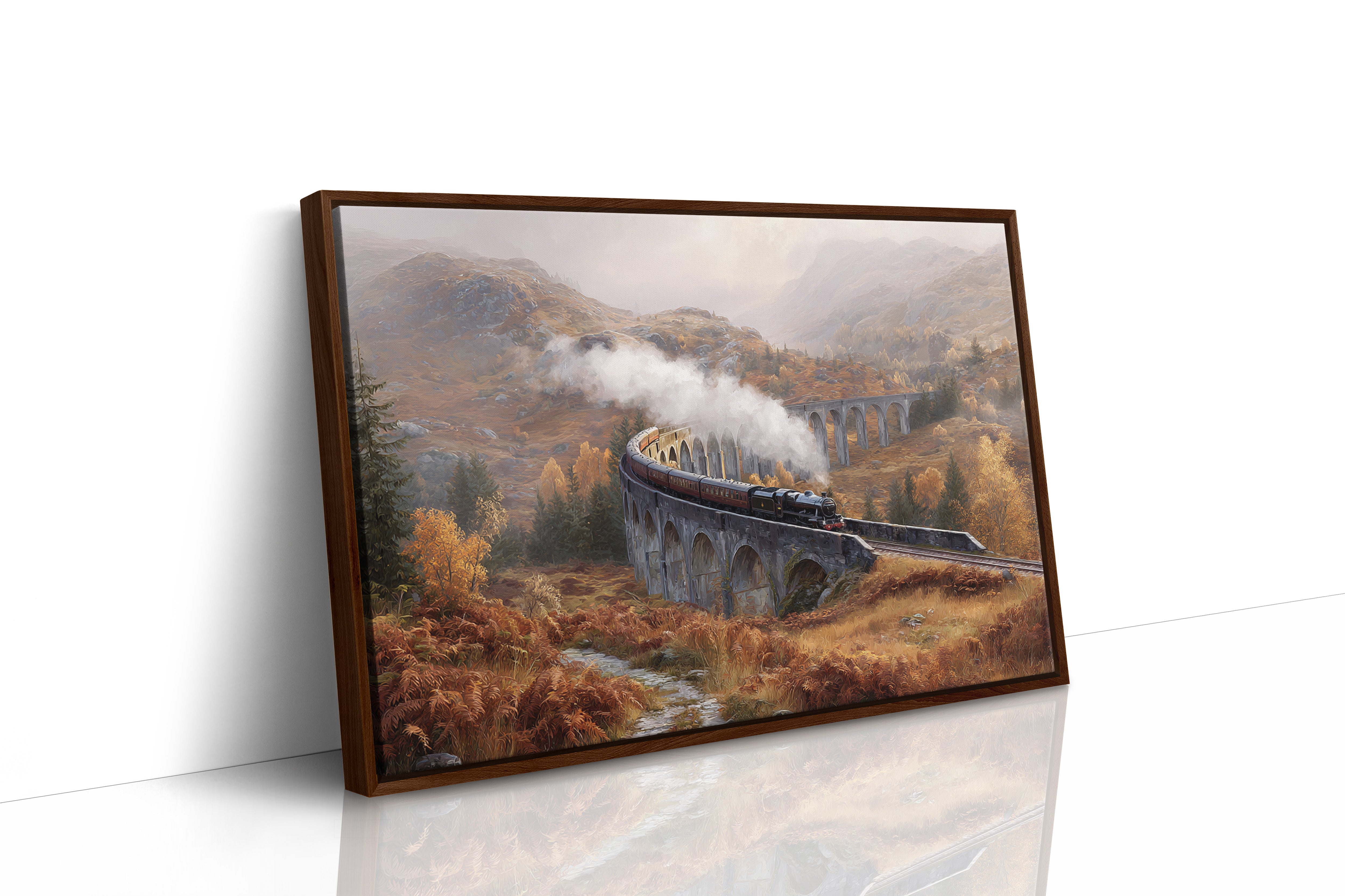 Highland Steam Crosses Ancient Stone