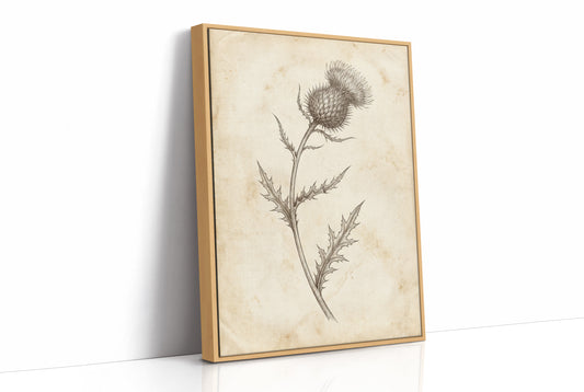 Thistle Study — Vintage Pen and Ink Botanical Print