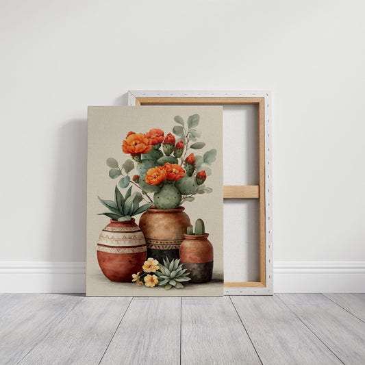 Desert Blooms In Painted Clay