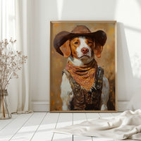 Brittany Spaniel Cowboy in Sunset Bandana