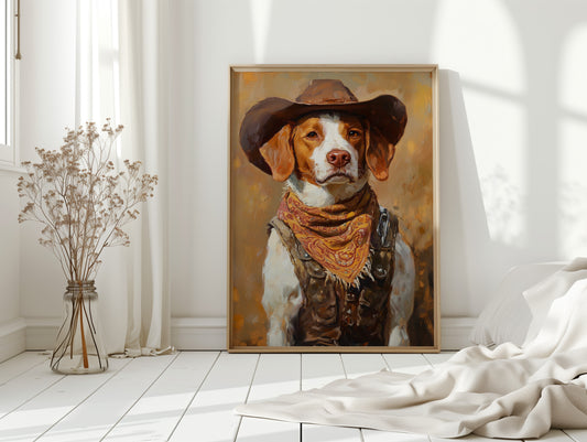 Brittany Spaniel Cowboy in Sunset Bandana