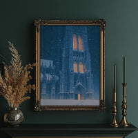 Snowfall at the Cathedral Doors