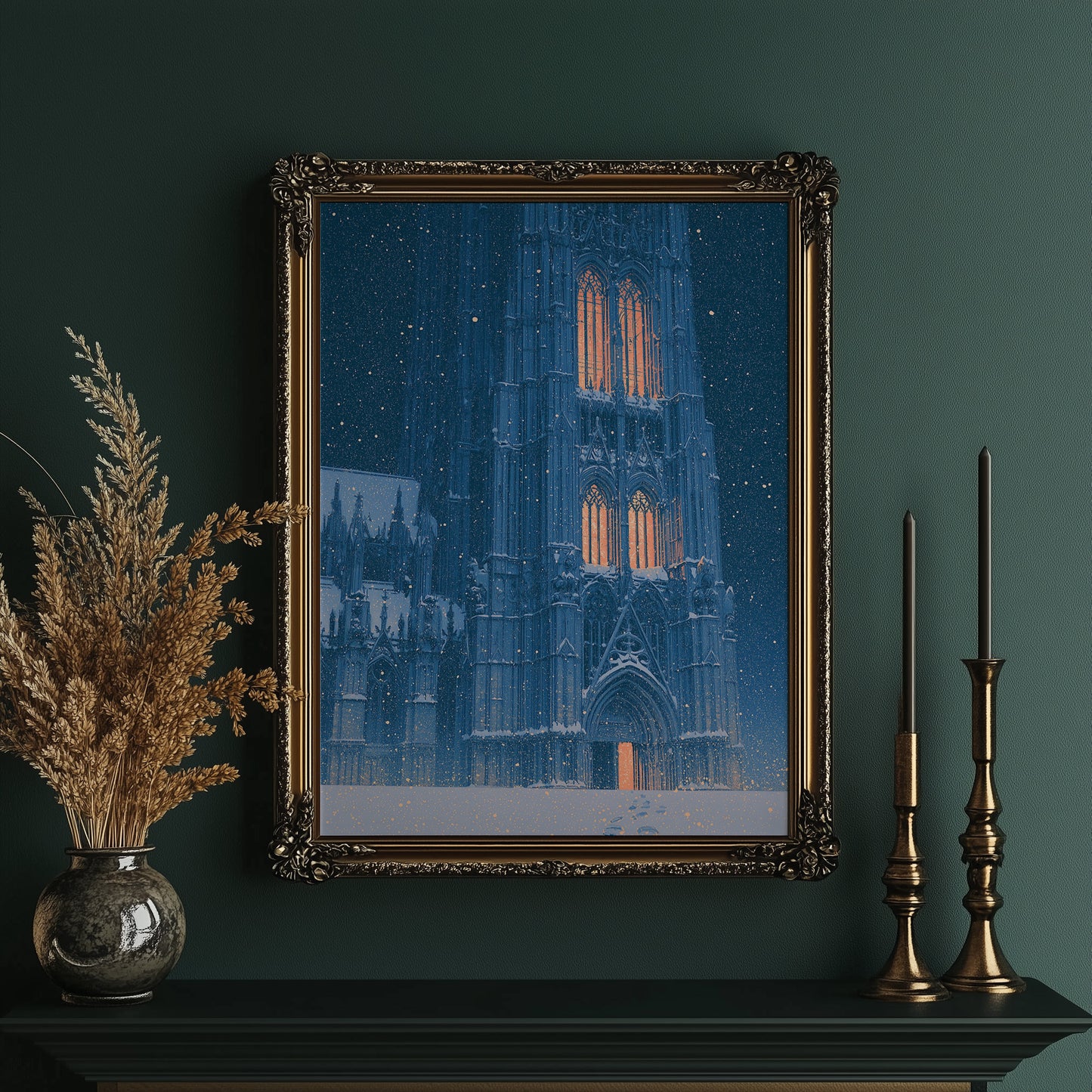 Snowfall at the Cathedral Doors